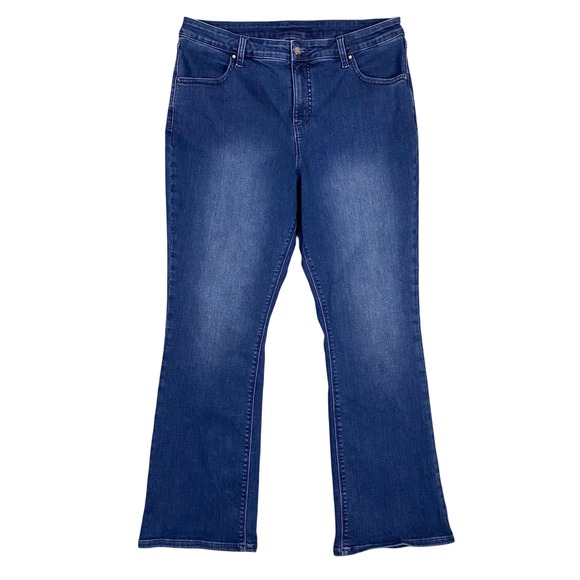 Women with Control Pants - Women‎ with Control Contour Curves Denim Baby Bell Bootcut Jeans Blue Size 16
